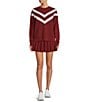 Antonio Melani Active Stripe Piping Crew Neck Long Sleeve Pullover Coordinating Sweatshirt, Color:Burgundy - Image 3