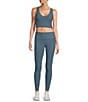 Color:Slate Blue - Image 3 - Active Studio Ribbed High Waisted 28-Inch Coordinating Leggings