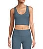 Color:Slate Blue - Image 1 - Active Studio Ribbed Longline Coordinating Sports Bra