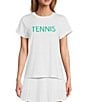 Color:White - Image 1 - Active Tennis Moisture Wicking Relaxed Crew Neck Short Sleeve Shirt