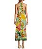Antonio Melani Alanna Tropical Linen Blend Halter A-Line Dress, Color:Flamingo - Image 2