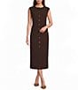 Antonio Melani Alba Button Front Sleeveless Pencil Dress - Image 1