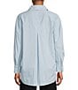Color:Mist/Ivory - Image 2 - Alda Novelty Stripe Point Collar Long Sleeve Button Front Blouse