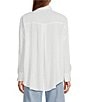 Color:White - Image 2 - Alda Point Collar Long Sleeve Button Front Blouse