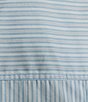 Color:Mist/Ivory - Image 4 - Alda Novelty Pin Stripe Point Collar Long Sleeve Self-Tie Hem Button Front Blouse