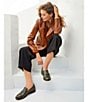 Antonio Melani Alexandra Wide Leg Raw Hem Twill Chino Pants, Color:Black - Image 5