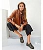 Antonio Melani Alexandra Twill High Rise Wide Leg Raw Hem Cropped Chino Pants, Color:Black - Image 6