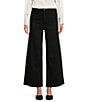 Antonio Melani Alexandra Twill High Rise Wide Leg Raw Hem Cropped Chino Pants, Color:Black - Image 1