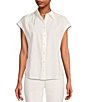 Color:Ivory - Image 1 - Allie Banded Collar Button Front Blouse
