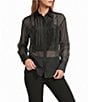 Antonio Melani Amaya Organza Point Collar Button Front Blouse - Image 1