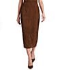 Antonio Melani Amelia Genuine Suede High Rise Flat Front Pencil Coordinating Maxi Skirt - Image 1