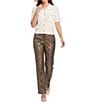 Antonio Melani Amina Button Front Short Sleeve Collar Sweater - Image 3