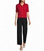Antonio Melani Amina Button Front Short Sleeve Collar Sweater - Image 3