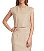 Antonio Melani Andrea Genuine Leather Sleeveless Coordinating Crew Neck Top - Image 1