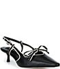 Antonio Melani Anita Leather Bow Slingback Kitten Heel Pumps - Image 1