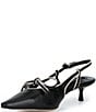 Antonio Melani Anita Leather Bow Slingback Kitten Heel Pumps - Image 4