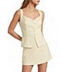 Antonio Melani Annika Lace Trim Button Front Vest - Image 1