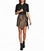 Antonio Melani Antoinette Metallic Jacquard Bow Mini A-Line Skirt - Image 3
