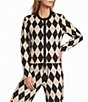 Antonio Melani Argyle Cropped Cardigan - Image 1