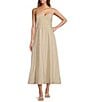 Antonio Melani Aubrey V-Neck Sleeveless A-Line Midi Dress, Color:Natural - Image 1