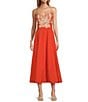 Antonio Melani Aubrey V-Neck Sleeveless A-Line Midi Dress, Color:Citrus - Image 1