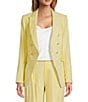Antonio Melani Aurora Linen Notch Lapel Set-In Sleeve Jacket, Color:Butter - Image 1