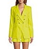 Antonio Melani Aurora Notch Lapel Long Sleeve Coordinating Button Front Blazer, Color:Lime - Image 1