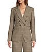Antonio Melani Aurora Plaid Notch Collar Long Sleeve Button Front Blazer, Color:Desert Chive - Image 2