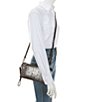 Color:Pewter - Image 4 - Ava Metallic Silver Hardware Clutch Crossbody Bag