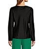 Antonio Melani Avalynn Silk Charmeuse Scoop Neck Long Sleeve Blouse, Color:Black - Image 2