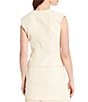Antonio Melani Bae Linen Blend Gold Button V-Neck Sleeveless Coordinating Vest - Image 5