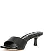 Color:Black - Image 4 - Barbee Square Toe Kitten Heel Leather Sandals