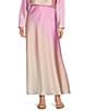 Antonio Melani Coordinating Bella A-Line Ombre Satin Midi Skirt, Color:Pink Ombre - Image 1