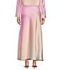 Antonio Melani Coordinating Bella A-Line Ombre Satin Midi Skirt, Color:Pink Ombre - Image 2