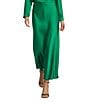 Antonio Melani Bella A-Line Coordinating Satin Maxi Skirt, Color:Mistletoe - Image 1