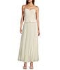 Antonio Melani Billie Crepe Strapless Pleated Maxi Dress, Color:Ivory - Image 1