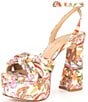 Color:Bright Multi - Image 4 - Bindi Linen Bow Platform Dress Sandals