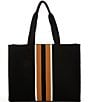 Antonio Melani Brooklyn Black Stripe Shopper Tote Bag, Color:Black Stripe - Image 1