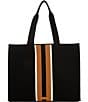 Antonio Melani Brooklyn Black Stripe Shopper Tote Bag, Color:Black Stripe - Image 2