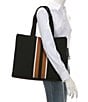 Antonio Melani Brooklyn Black Stripe Shopper Tote Bag, Color:Black Stripe - Image 4