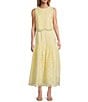 Antonio Melani Coordinating Blake Eyelet Drop Waist Midi Skirt, Color:Butter - Image 3