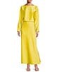 Antonio Melani Blyss Boat Neck Long Sleeve Coordinating Satin Blouse, Color:Sunshine - Image 3