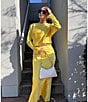 Antonio Melani Blyss Boat Neck Long Sleeve Coordinating Satin Blouse, Color:Sunshine - Image 6