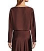 Antonio Melani Blyss Boat Neck Long Sleeve Coordinating Satin Blouse - Image 2