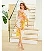 Antonio Melani Coordinating Blyss Floral Print Boat Neck Long Sleeve Blouse, Color:Peach Floral - Image 5