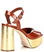 Color:Nutshell Brown - Image 2 - Bonny Leather Platform Block Heel Sandals