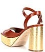 Color:Nutshell Brown - Image 3 - Bonny Leather Platform Block Heel Sandals