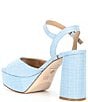 Color:Cornflower Blue - Image 3 - Bonny Raffia Platform Block Heel Sandals