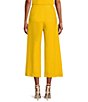Color:Citron Yellow - Image 2 - Brenda Coordinating Flat Front Cropped Wide Leg Pants