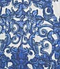Antonio Melani Bronwyn Blue Tile Print Linen Blend Halter Neck A-Line Dress, Color:Blue Tile - Image 4